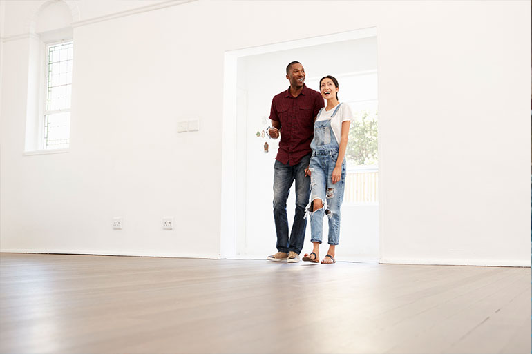 couple in new clean home